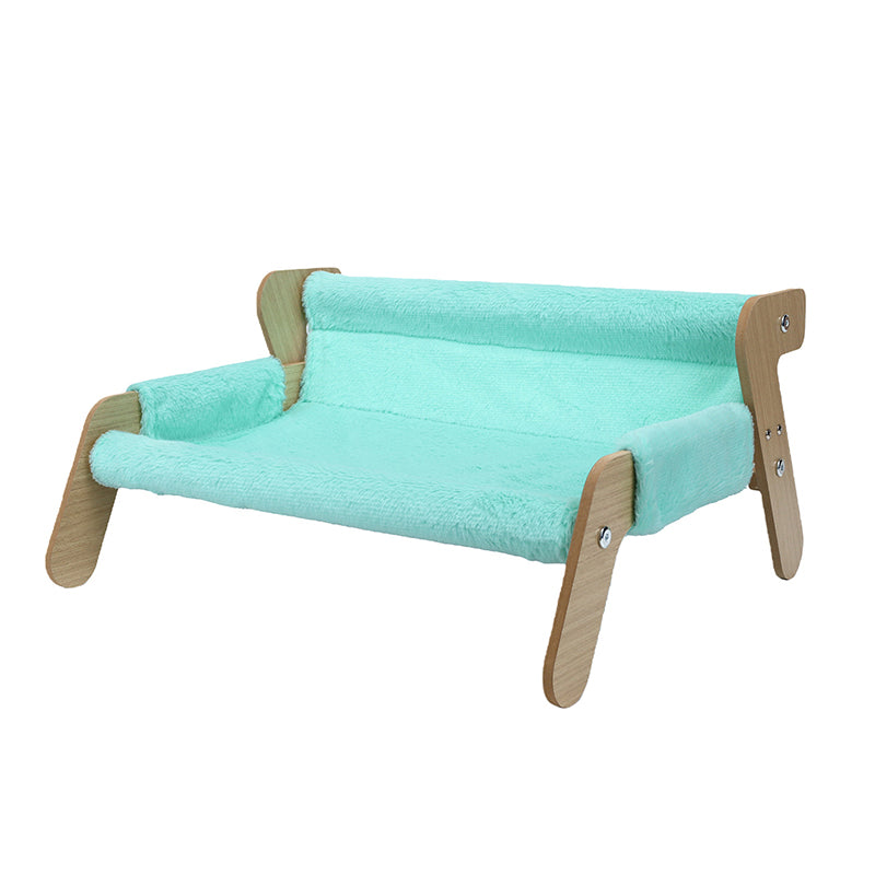 Modern Minimalist Rectangular High Density Fiberboard Velvet Cat Bed Backrest Armrest For Bedroom