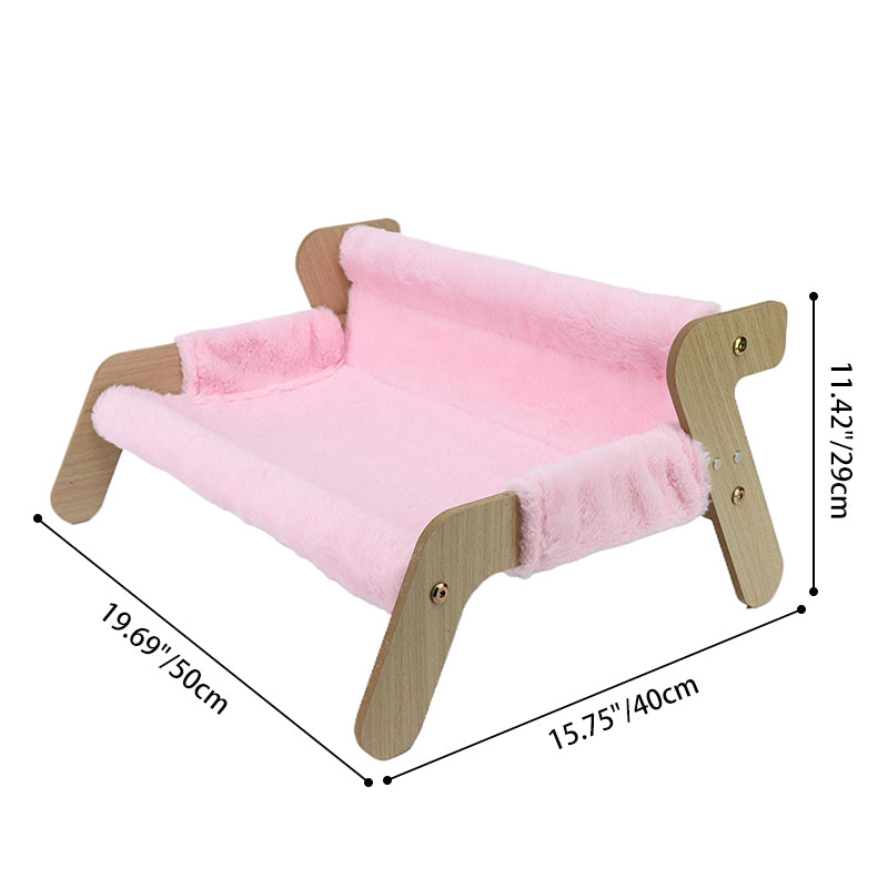 Modern Minimalist Rectangular High Density Fiberboard Velvet Cat Bed Backrest Armrest For Bedroom