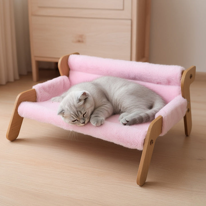 Modern Minimalist Rectangular High Density Fiberboard Velvet Cat Bed Backrest Armrest For Bedroom