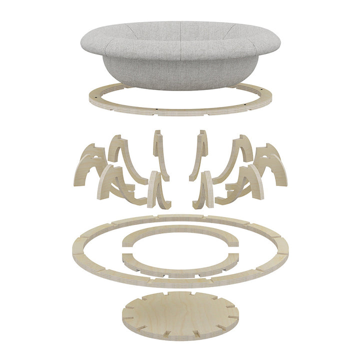 Lit pour chat cylindrique rond gyroscope minimaliste moderne en contreplaqué multicouche et tissu pour chambre à coucher 