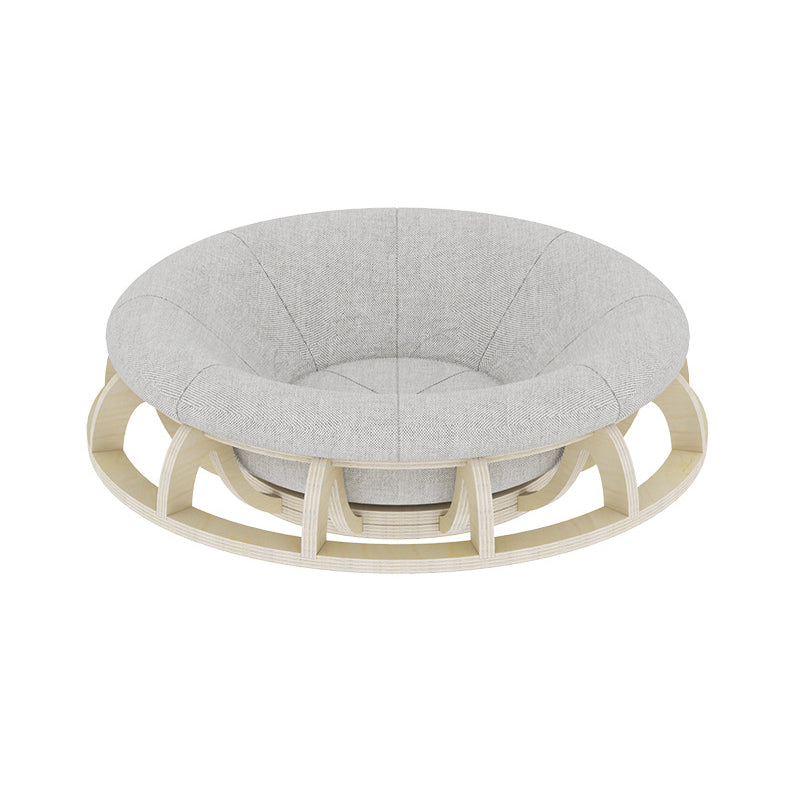 Lit pour chat cylindrique rond gyroscope minimaliste moderne en contreplaqué multicouche et tissu pour chambre à coucher 