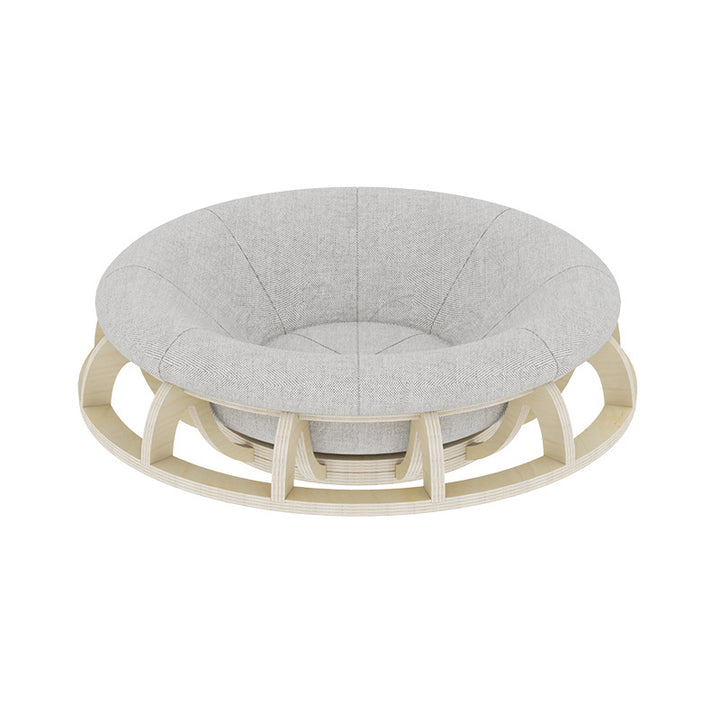 Lit pour chat cylindrique rond gyroscope minimaliste moderne en contreplaqué multicouche et tissu pour chambre à coucher 