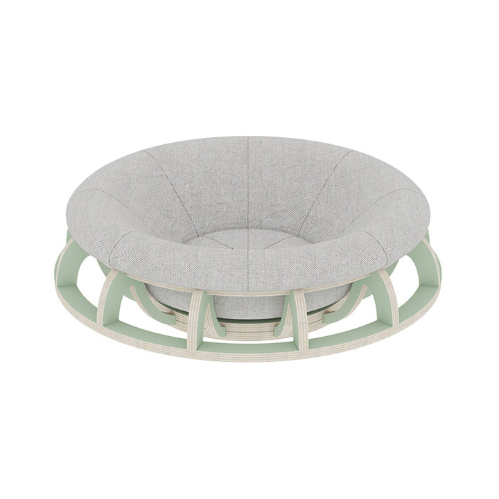 Lit pour chat cylindrique rond gyroscope minimaliste moderne en contreplaqué multicouche et tissu pour chambre à coucher 
