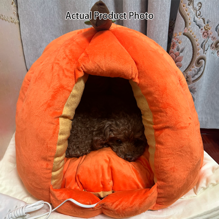 Nid pour chien et chat en tissu velours antidérapant à pois, de style contemporain créatif, sphérique, en forme de citrouille, yourte mongole, pour chambre à coucher 