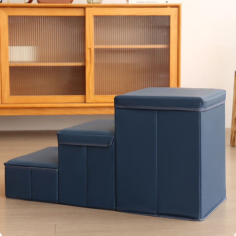 Modern Minimalist Rectangular Stair Steps Synthetic Fabric Medium Density Fiberboard Oxford Fabric Cat Bed Dog Bed 2-Storage For Bedroom