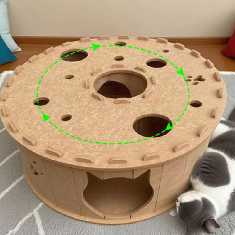 Lit pour chat en feutre en forme de tunnel, design poreux cylindrique en forme de beignet, créatif et contemporain, pour chambre à coucher 