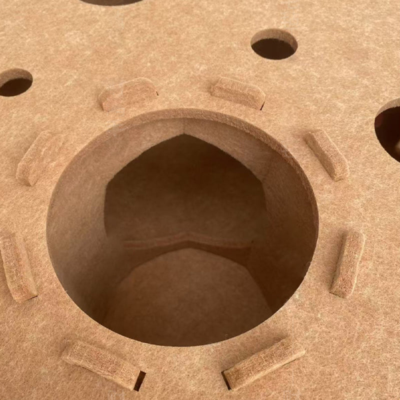 Lit pour chat en feutre en forme de tunnel, design poreux cylindrique en forme de beignet, créatif et contemporain, pour chambre à coucher 