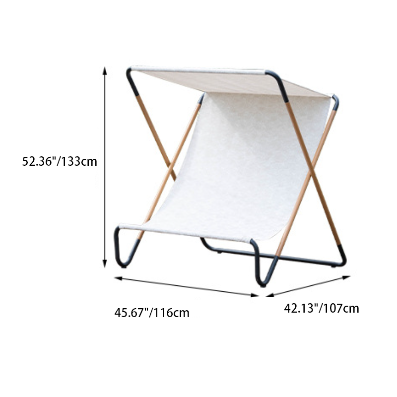 Modern Minimalist Rectangular Curved Sunbrella Fabric Textilene Fabric Jacquard Alloy Steel Waterproof Folding Recliner Backrest For Outdoor