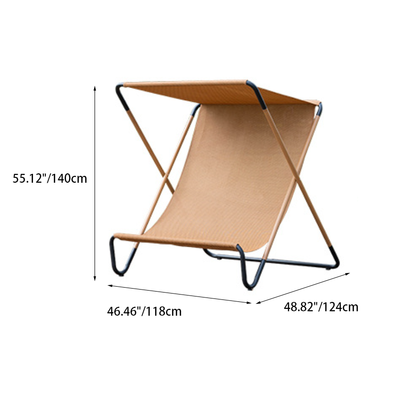 Modern Minimalist Rectangular Curved Sunbrella Fabric Textilene Fabric Jacquard Alloy Steel Waterproof Folding Recliner Backrest For Outdoor