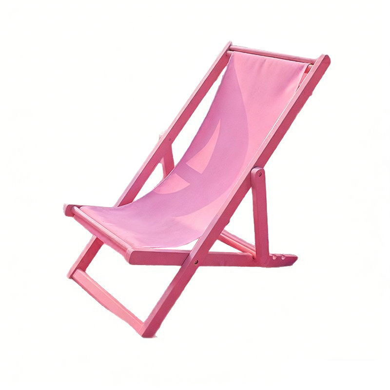 Chaise de plage pliante contemporaine créative en tissu Oxford rectangulaire en bois massif avec dossier inclinable pour l’extérieur 