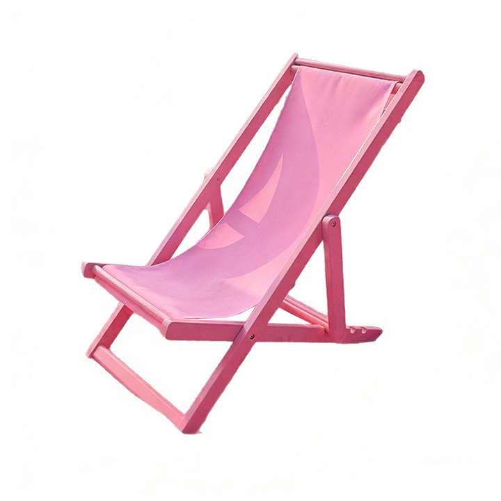Chaise de plage pliante contemporaine créative en tissu Oxford rectangulaire en bois massif avec dossier inclinable pour l’extérieur 