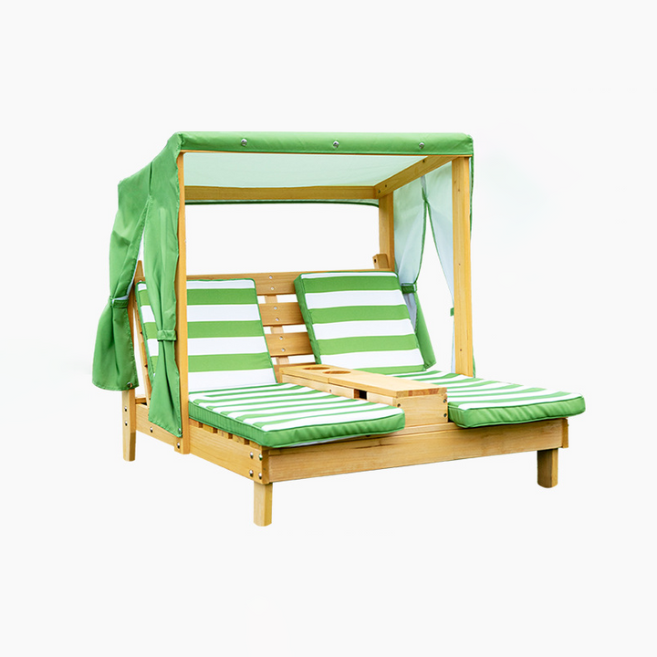 Contemporain créatif rectangulaire pour enfants, tissu en polyester, bois massif, dossier inclinable pour extérieur 
