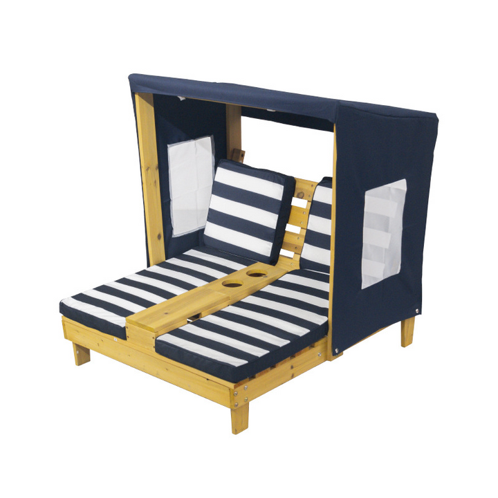 Contemporain créatif rectangulaire pour enfants, tissu en polyester, bois massif, dossier inclinable pour extérieur 