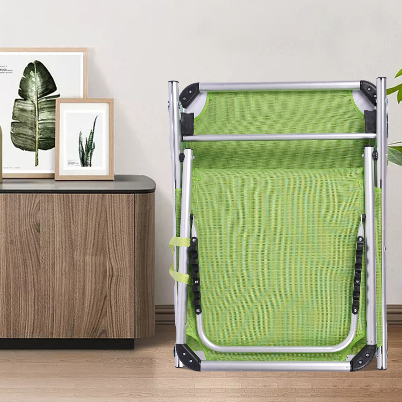 Moderner minimalistischer rechteckiger Oxford-Stoff-Strandstuhl mit Aluminiumrohr, klappbarer Liege, Rückenlehne für den Außenbereich 
