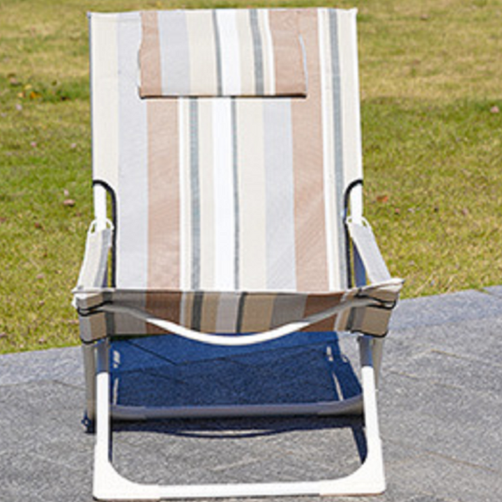 Modern Minimalist Rectangular Steel Oxford Fabric Folding Recliner Backrest For Outdoor