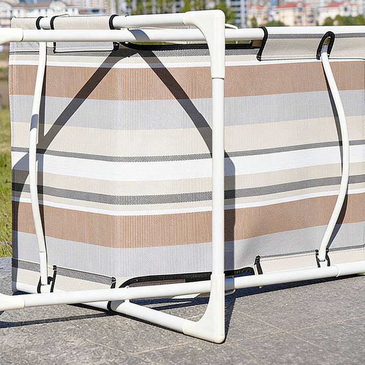 Modern Minimalist Rectangular Steel Oxford Fabric Folding Recliner Backrest For Outdoor