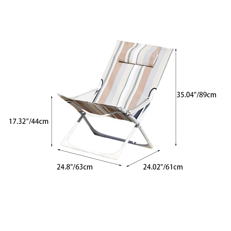 Modern Minimalist Rectangular Steel Oxford Fabric Folding Recliner Backrest For Outdoor