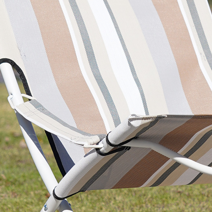 Modern Minimalist Rectangular Steel Oxford Fabric Folding Recliner Backrest For Outdoor
