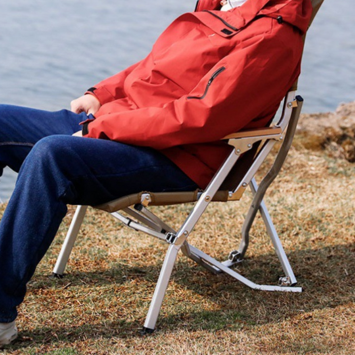 Chaise de camping extérieure moderne minimaliste rectangulaire en tissu Oxford, alliage d&