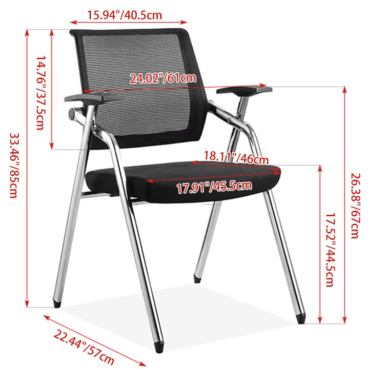 Modern Breathable High-Resilience Foam Mesh Desk Chair - Rectangular Adjustable Armrest Foldable Office Chair For Home Office