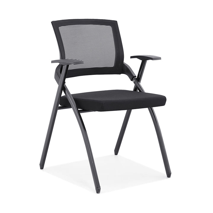 Modern High-Resilience Foam Mesh Desk Chair - Rectangular Cross-Leg Design Foldable Office Chair For Home Office