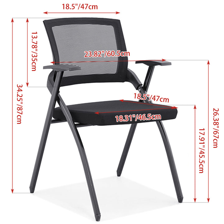 Modern High-Resilience Foam Mesh Desk Chair - Rectangular Cross-Leg Design Foldable Office Chair For Home Office