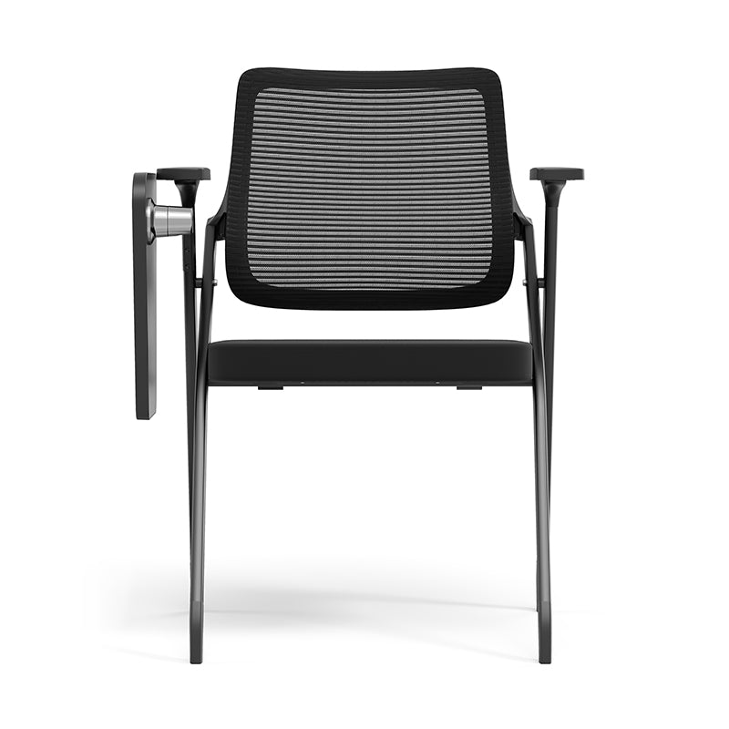 Modern Breathable High-Resilience Foam Mesh Desk Chair - Rectangular Extendable Armrest Rotating Writing Tablet Arm Foldable Office Chair For Home Office