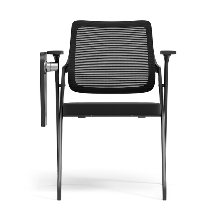 Modern Breathable High-Resilience Foam Mesh Desk Chair - Rectangular Extendable Armrest Rotating Writing Tablet Arm Foldable Office Chair For Home Office