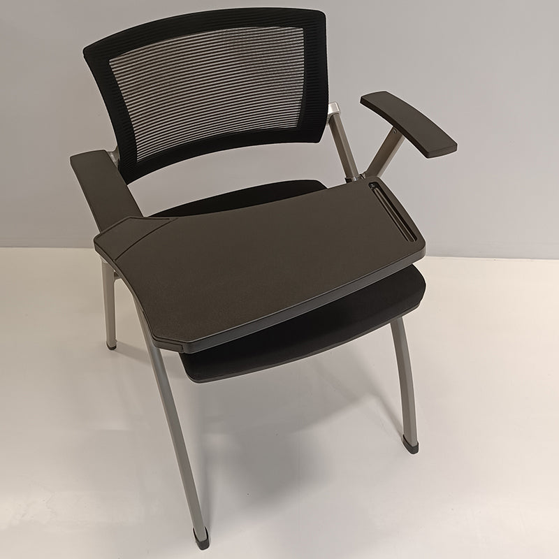 Modern Ergonomic Mesh Office Chair - Rectangular Folding Desk Chair With Optional Writing Tablet For Home Office