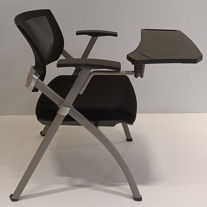 Modern Ergonomic Mesh Office Chair - Rectangular Folding Desk Chair With Optional Writing Tablet For Home Office