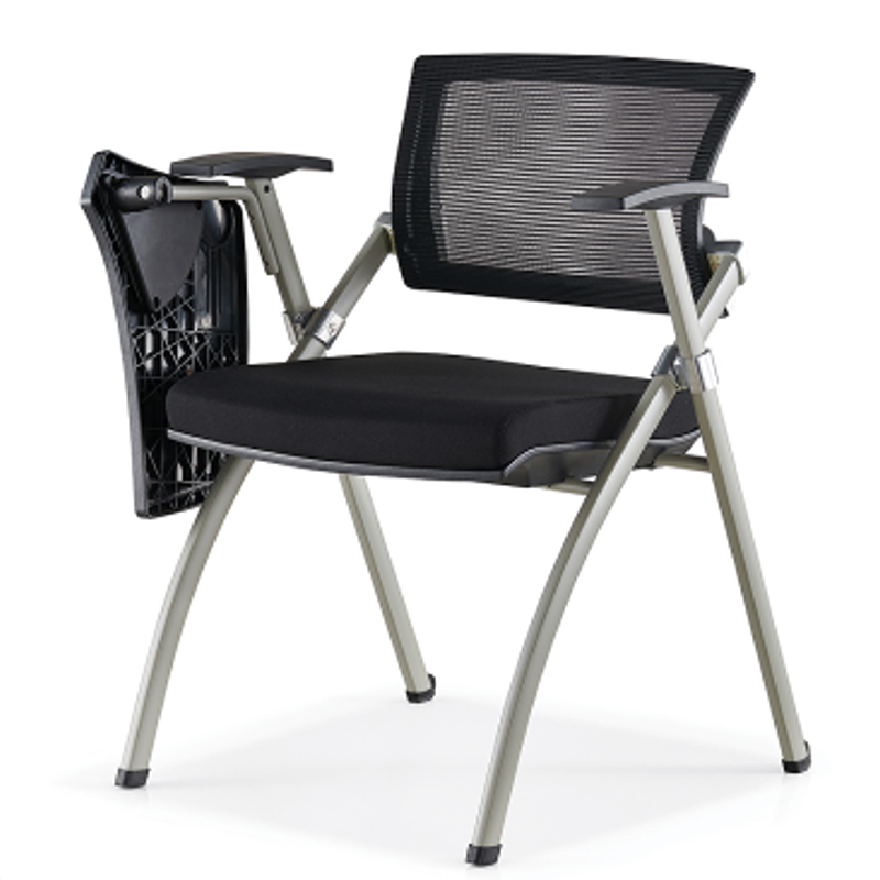 Modern Ergonomic Mesh Office Chair - Rectangular Folding Desk Chair With Optional Writing Tablet For Home Office