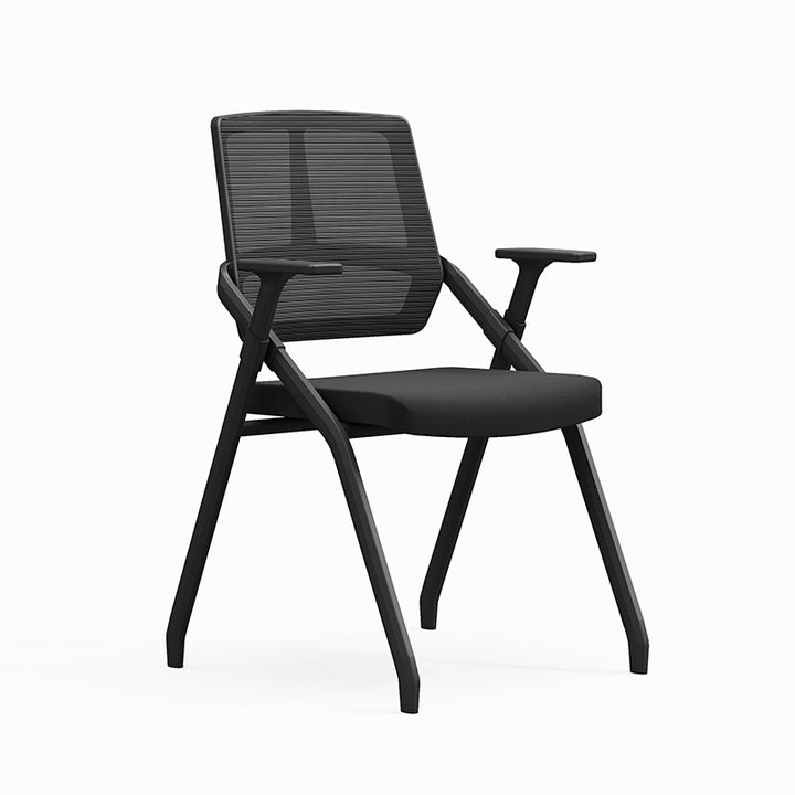 Moderner ergonomischer Klapp-Bürostuhl – platzsparender, ineinander stapelbarer Schulungsstuhl mit hochdichtem Schaumstoff &amp; geräuscharmen Rollen fürs Homeoffice 