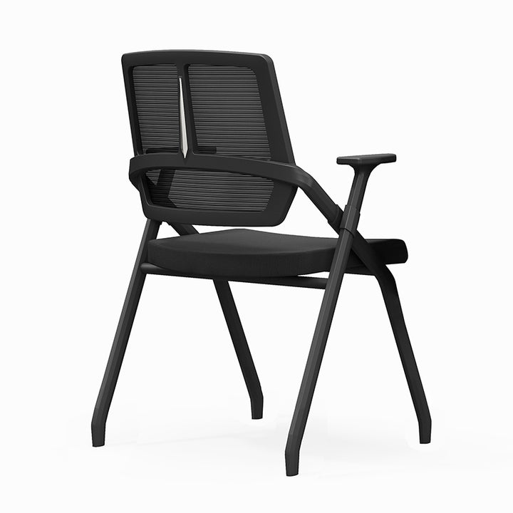 Moderner ergonomischer Klapp-Bürostuhl – platzsparender, ineinander stapelbarer Schulungsstuhl mit hochdichtem Schaumstoff &amp; geräuscharmen Rollen fürs Homeoffice 