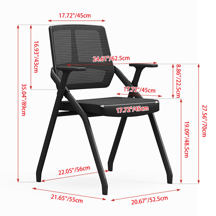 Moderner ergonomischer Klapp-Bürostuhl – platzsparender, ineinander stapelbarer Schulungsstuhl mit hochdichtem Schaumstoff &amp; geräuscharmen Rollen fürs Homeoffice 