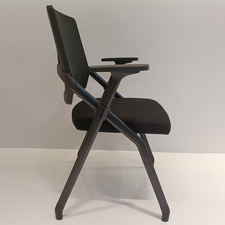 Moderner ergonomischer Klapp-Bürostuhl – platzsparender, ineinander stapelbarer Schulungsstuhl mit hochdichtem Schaumstoff &amp; geräuscharmen Rollen fürs Homeoffice 
