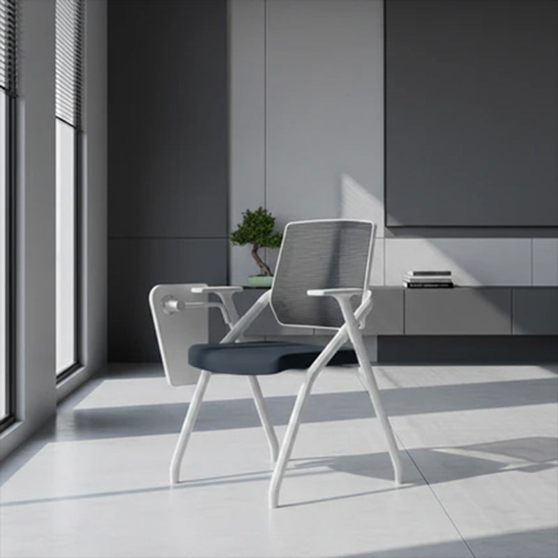 Modern Professional Ergonomic Space-Saving Mesh Office Chair - Rectangle Training Chair With Foldable Writing Tablet For Home Office