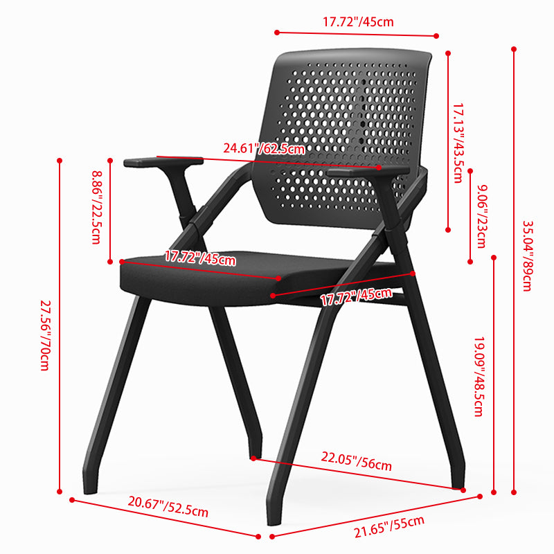 Modern Professional Ergonomic Training Chair - Rectangle Foldable Desk Chair With High-Density Cushion For Home Office