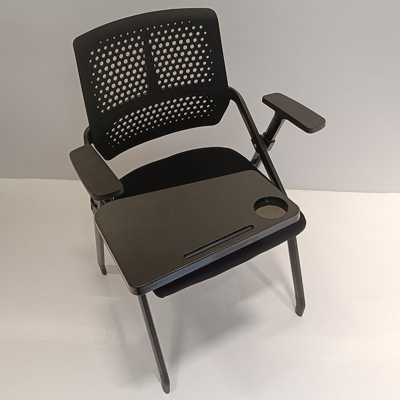 Modern Folding Ergonomic Office Chair - Rectangular Training Chair With 180° Writing Tablet For Home Office