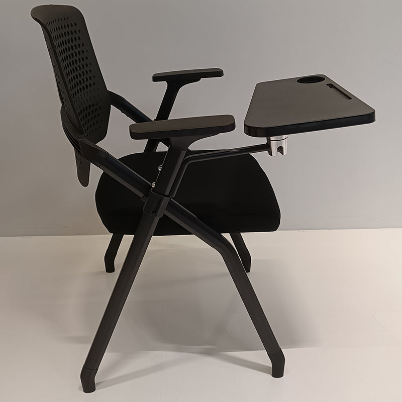 Modern Folding Ergonomic Office Chair - Rectangular Training Chair With 180° Writing Tablet For Home Office
