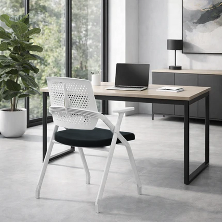 Modern Ergonomic Breathable Mesh Seat High Density Foam Meeting Chair - Rectangular Foldable Training Chair Space Saving Design For Home Office