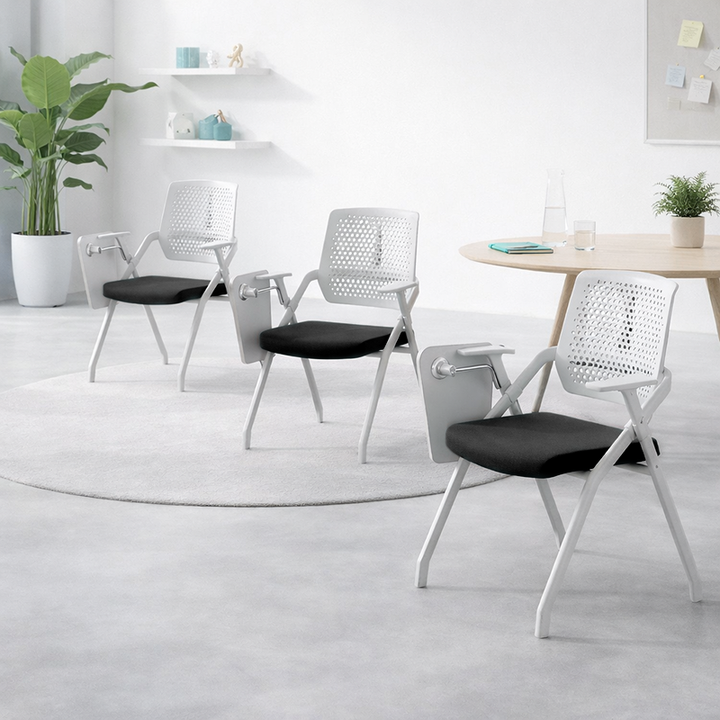 Modern Multi-Functional Space Saving Design Folding Office Chair - Rectangular Stackable Writing Board Desk Chair For Home Office