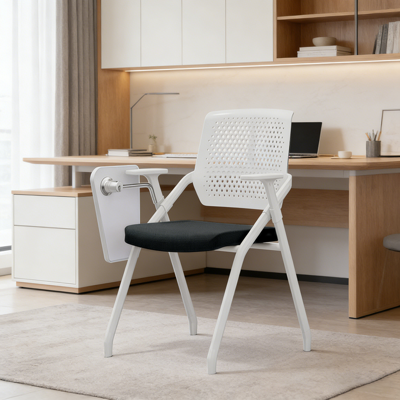 Modern Multi-Functional Space Saving Design Folding Office Chair - Rectangular Stackable Writing Board Desk Chair For Home Office