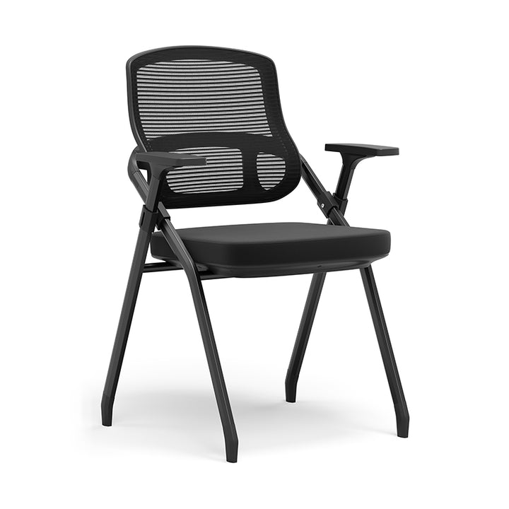 Modern Ergonomic Foldable Mesh Training Chair - Rectangular Stackable Conference Chair Space Saving Commercial Seating For Home Office