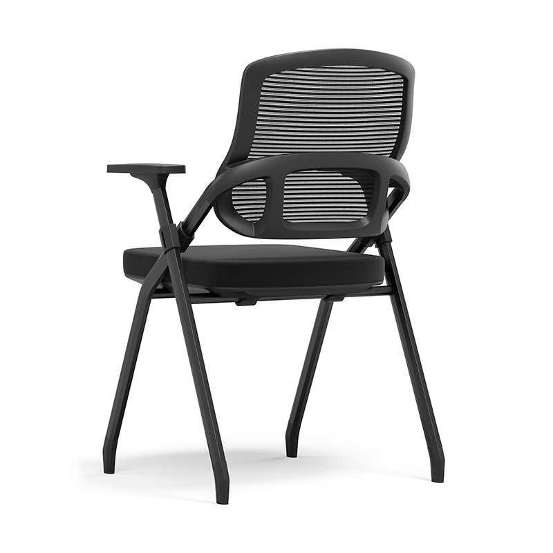Modern Ergonomic Foldable Mesh Training Chair - Rectangular Stackable Conference Chair Space Saving Commercial Seating For Home Office