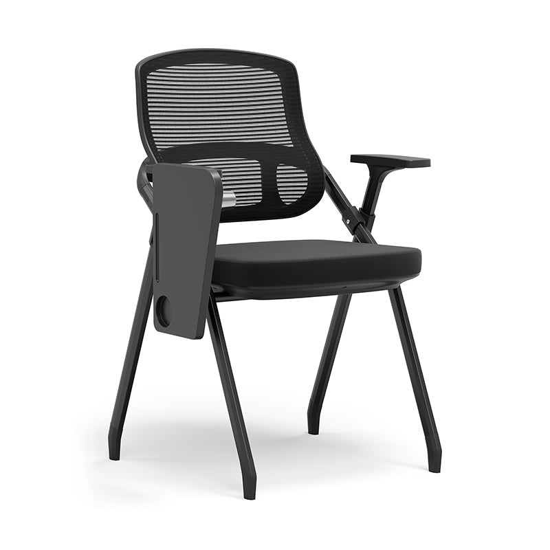 Modern Foldable Ergonomic Conference Room Seating Mesh Office Chair - Heavy Duty Training Chair With Stackable Writing Tablet For Home Office