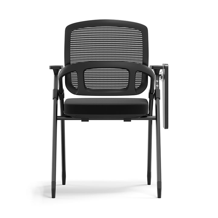 Modern Foldable Ergonomic Conference Room Seating Mesh Office Chair - Heavy Duty Training Chair With Stackable Writing Tablet For Home Office