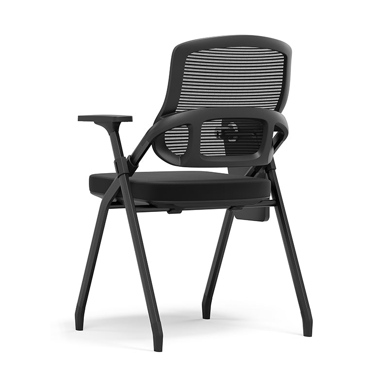 Modern Foldable Ergonomic Conference Room Seating Mesh Office Chair - Heavy Duty Training Chair With Stackable Writing Tablet For Home Office