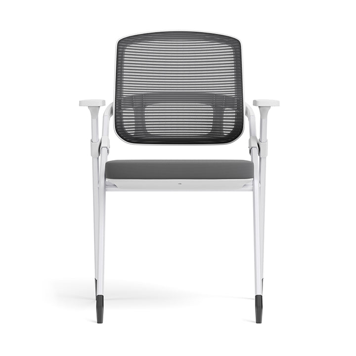 Modern Folding Ergonomic Mesh Desk Chair - Rectangular Stackable Conference Chair Space Saving Design For Home Office