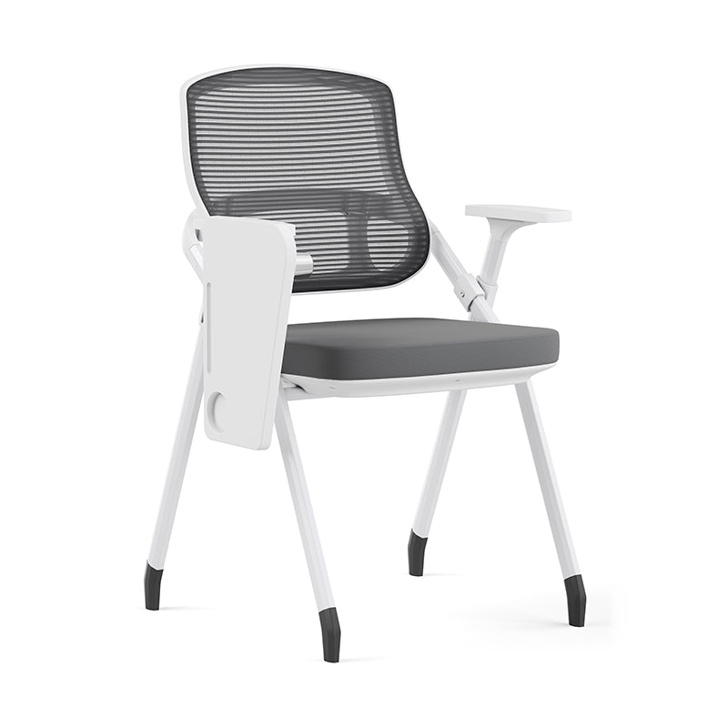 Modern Multi-Functional Mesh Conference Training Chair - Rectangular Foldable Ergonomic Office Chair With Stackable Writing Board For Home Office