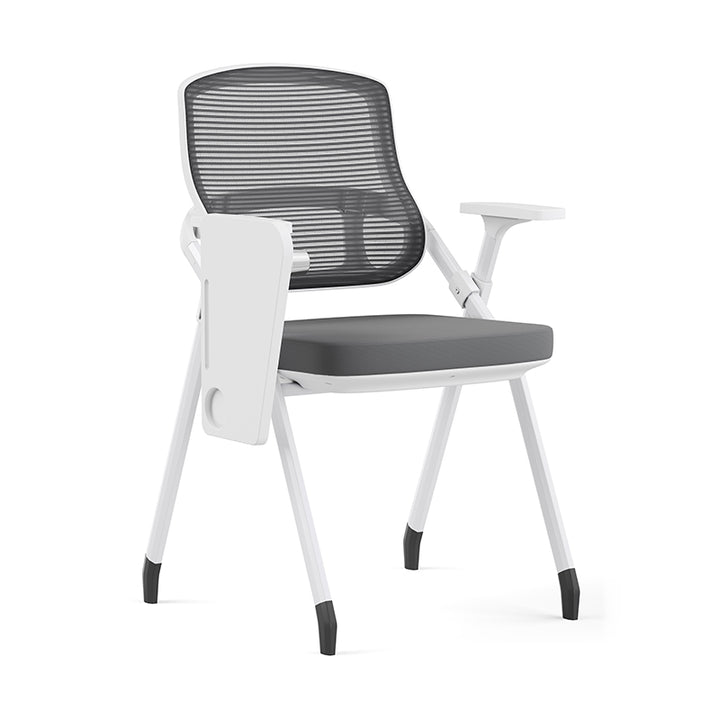 Modern Multi-Functional Mesh Conference Training Chair - Rectangular Foldable Ergonomic Office Chair With Stackable Writing Board For Home Office